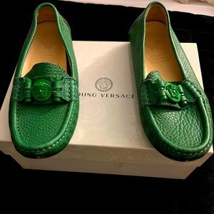 Young Versace Boys Moccasin Green